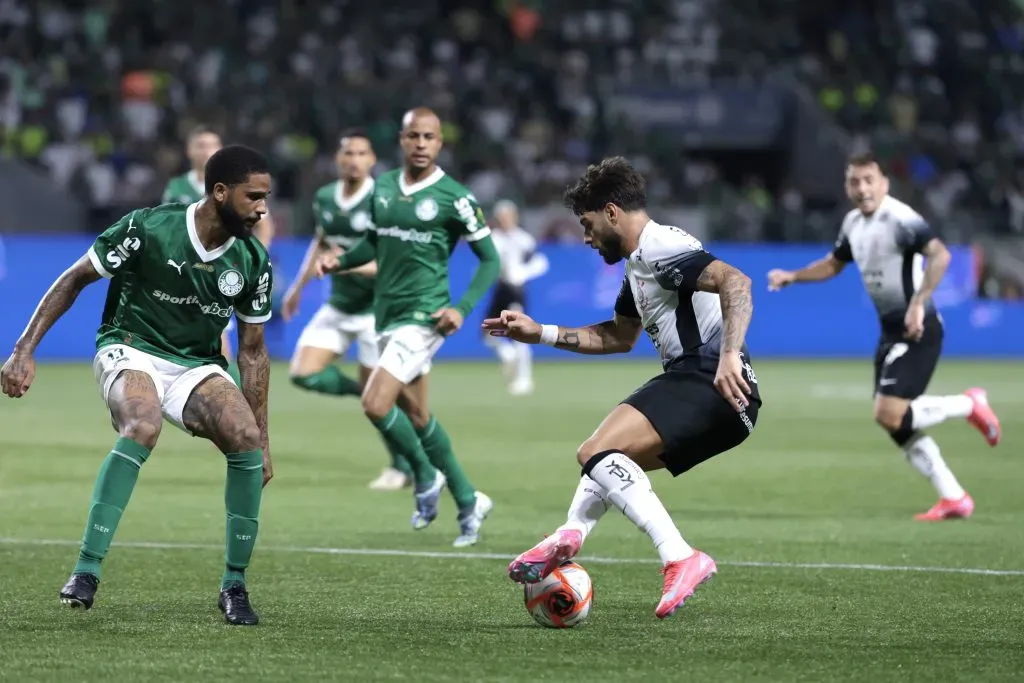 Corinthians venceu o Palmeiras no 1º jogo da final do Paulistão. Foto: Marcello Zambrana/AGIF