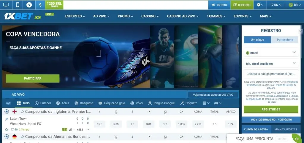 site 1xBet Brasil