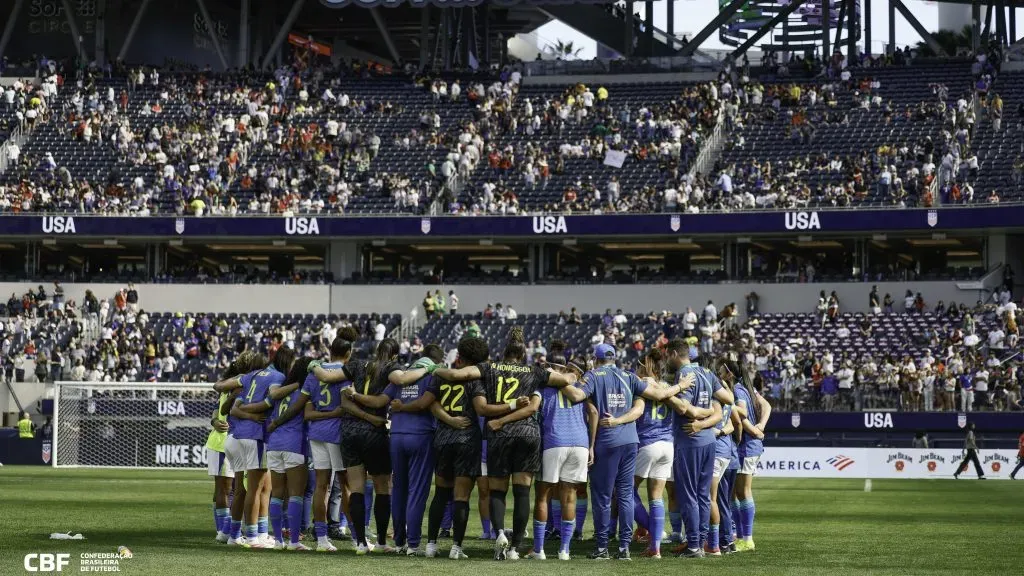 Amistoso internacional entre Estados Unidos x Brasil no Sofi Stadium no futebol feminino