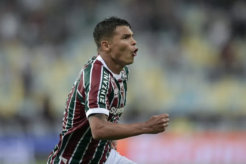 Thiago Silva jogador do Fluminense comemora gol durante partida contra o Bragantino – Foto: Thiago Ribeiro/AGIF