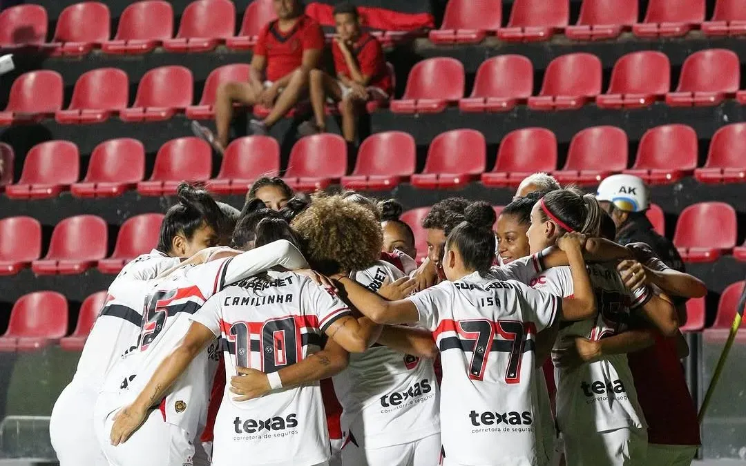 Jogadoras do São Paulo lamentam primeira derrota no Brasileirão A1 e já miram novo desafio. Foto: Aline Fiuza / São Paulo FC