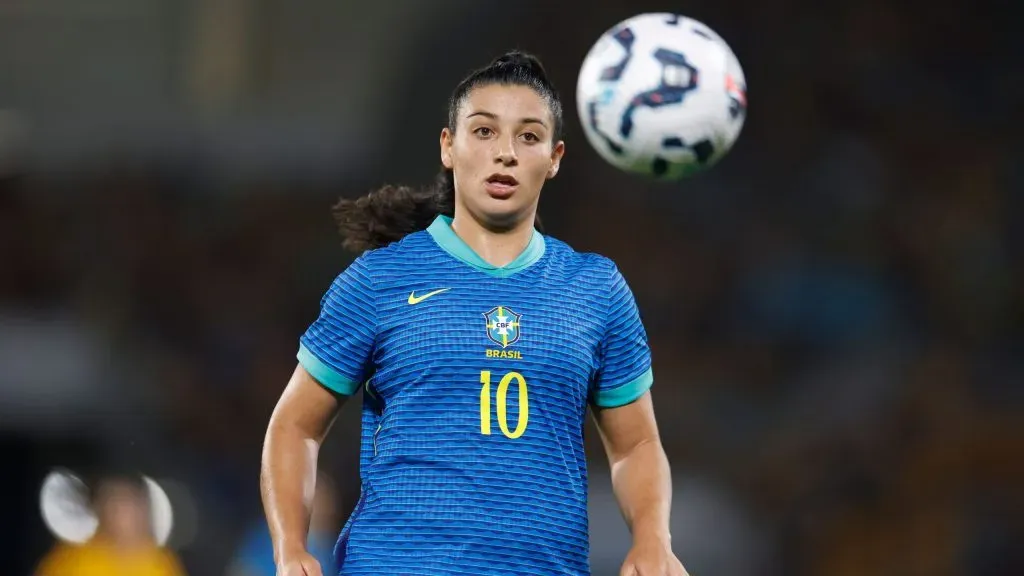 Duda Sampaio com a Seleção Brasileira em amistoso