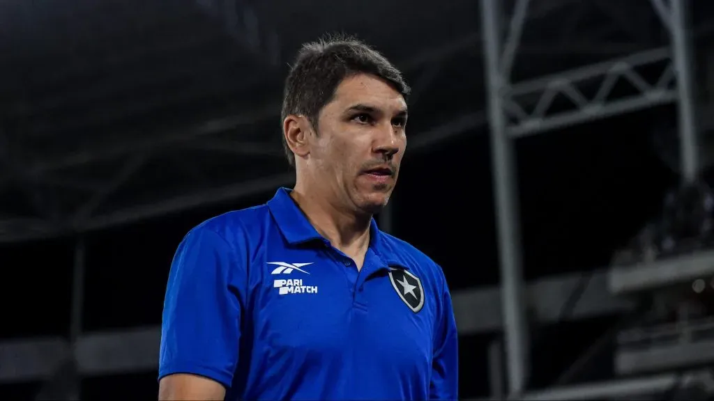 Lucio Flavio técnico do Botafogo durante partida contra o Palmeiras no estádio Engenhão pelo campeonato Brasileiro A 2023. Foto: Thiago Ribeiro/AGIF