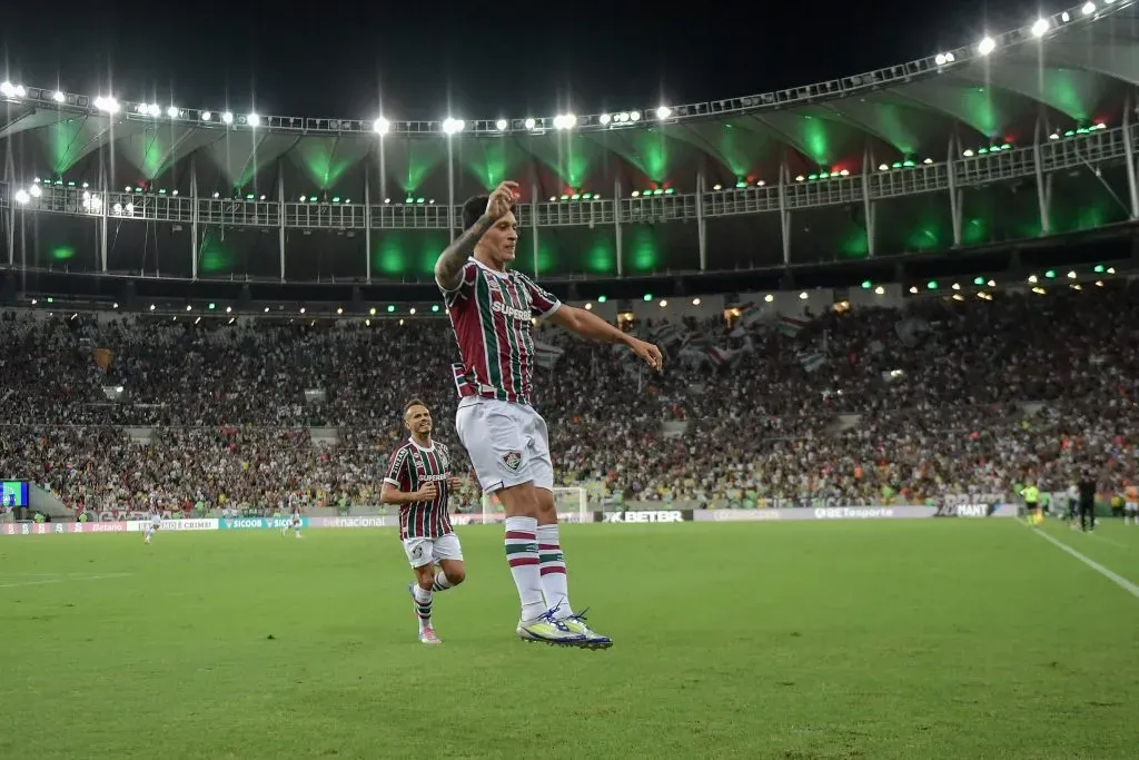 German Cano jogador do Fluminense comemora seu gol – Foto: Thiago Ribeiro/AGIF
