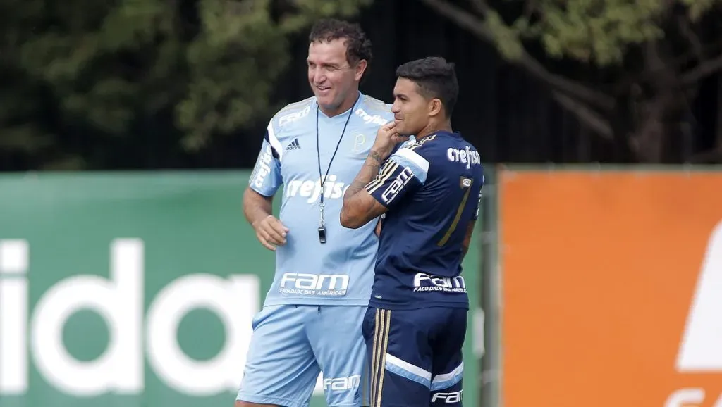 Cuca e Dudu no Palmeiras. Foto: Daniel Vorley/AGIF.