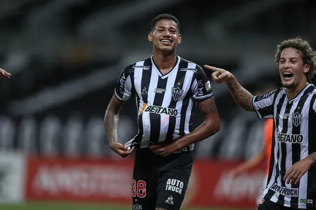 Marrony, comemora seu gol com a camisa do Galo no estadual durante a temporada 2020. Foto: Pedro Souza / Clube Atlético Mineiro