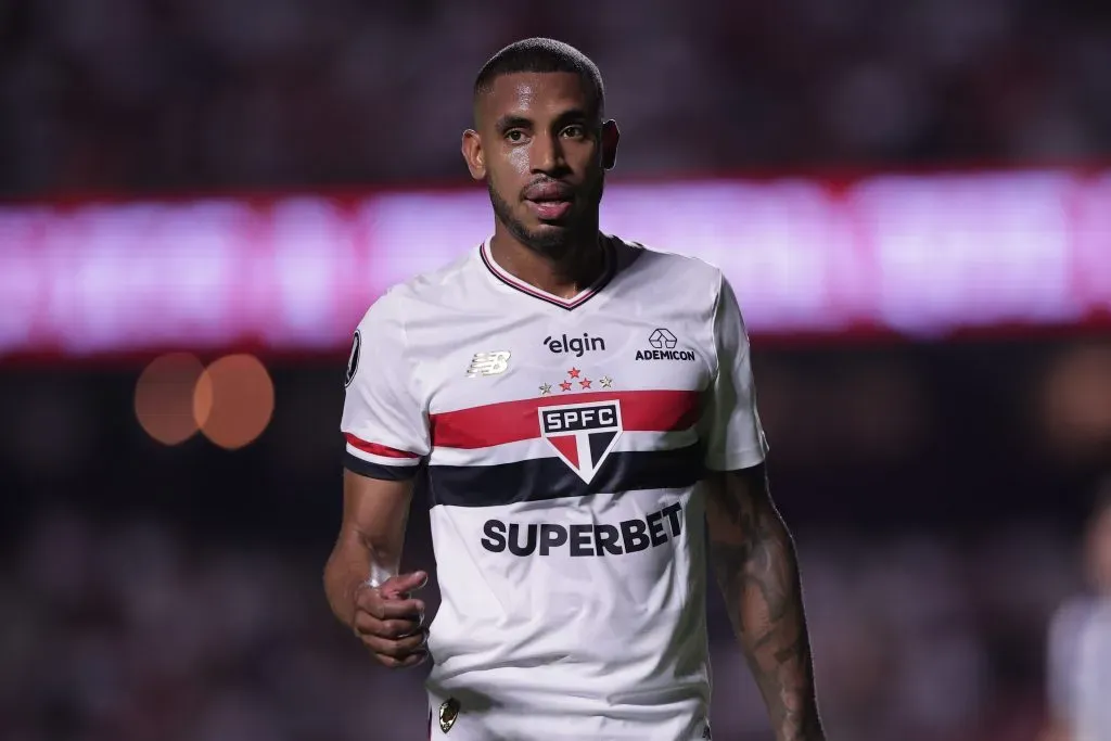 SP – SAO PAULO – 27/05/2025 – COPA LIBERTADORES 2025, SAO PAULO X TALLERES – Andre Silva jogador do Sao Paulo durante partida contra o Talleres no estadio Morumbi pelo campeonato Copa Libertadores 2025. Foto: Ettore Chiereguini/AGIF