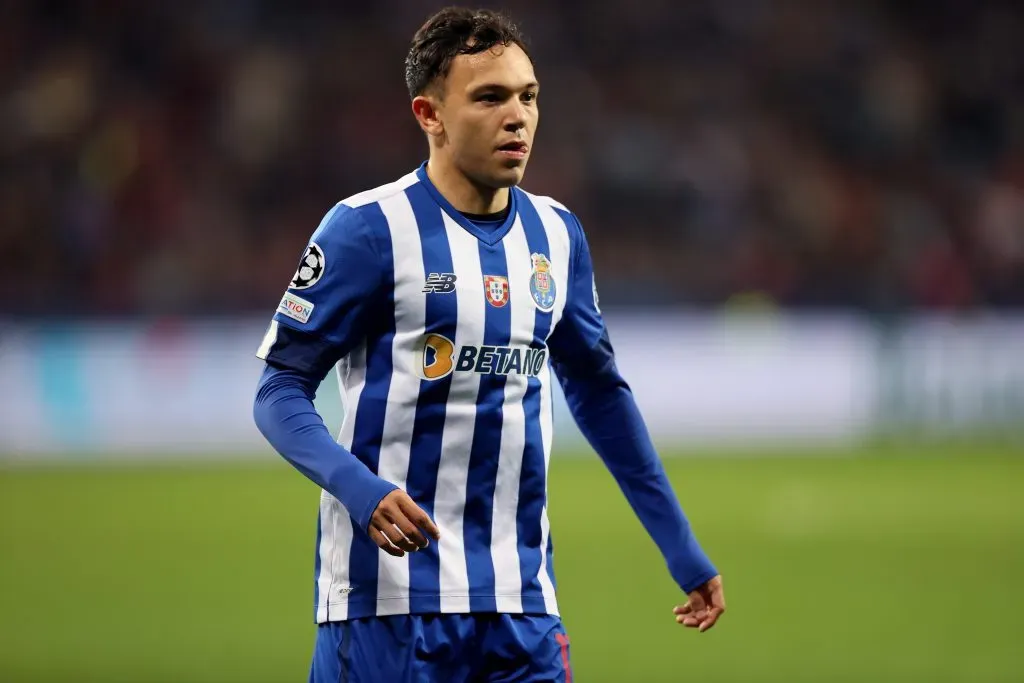 LEVERKUSEN, GERMANY – OCTOBER 12: Pepê of FC Porto looks on during the UEFA Champions League group B match between Bayer 04 Leverkusen and FC Porto at BayArena on October 12, 2022 in Leverkusen, Germany. (Photo by Martin Rose/Getty Images)