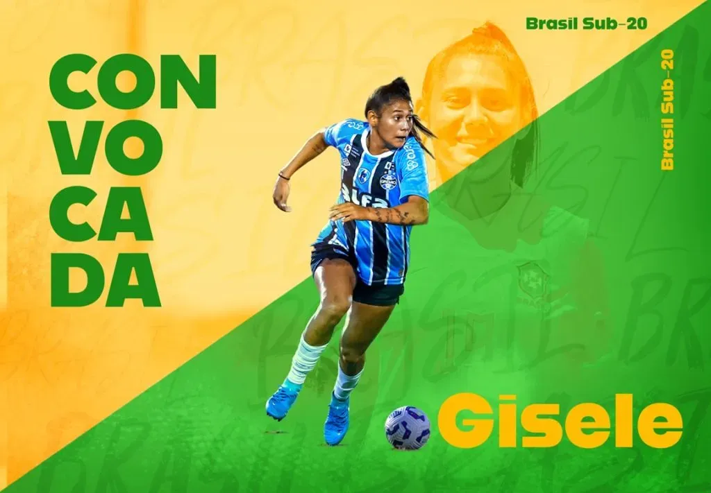 Gisele é chamada para período de treinamentos da Seleção Brasileira Sub-20 em 2025. Foto: Divulgaçao redes sociais/Gremio
