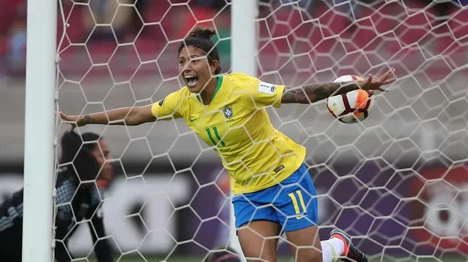 Cristiane comemora gol na Copa América. Foto: Lucas Figueiredo/CBF