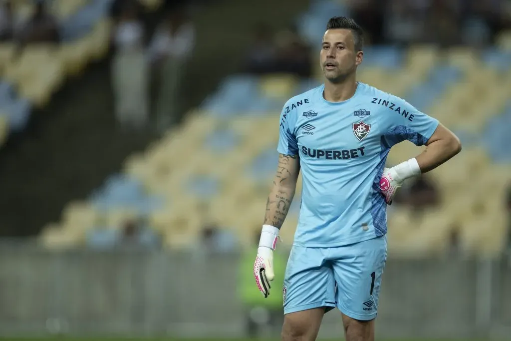 RJ – RIO DE JANEIRO – 29/05/2025 – COPA SUL-AMERICANA 2025, FLUMINENSE X ONCE CALDAS – Fabio goleiro do Fluminense durante partida contra o Once Caldas no estadio Maracana pelo campeonato Copa Sul-americana 2025. Foto: Jorge Rodrigues/AGIF