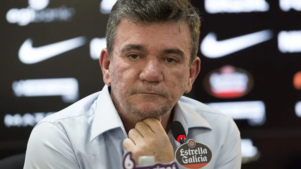 Andrés Sánchez durante entrevista coletiva. Foto: Daniel Vorley/AGIF