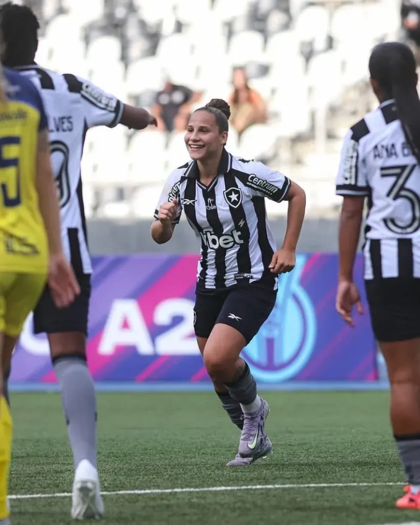 Duda Basílio comemora gol. Foto: Arthur Barreto/Botafogo