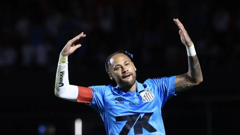Neymar Jr. jogador do Santos comemora seu gol durante partida contra o Juventude,Foto: Marcello Zambrana/AGIF