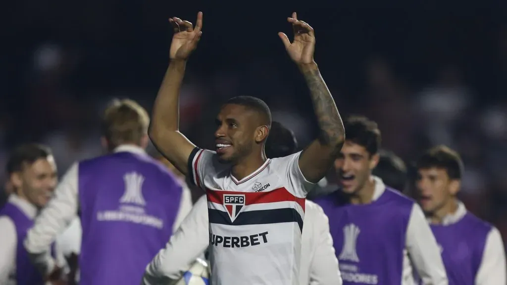 André Silva, atacante do São Paulo em partida pela Conmebol Libertadores (Foto: Miguel Schincariol/Getty Images)