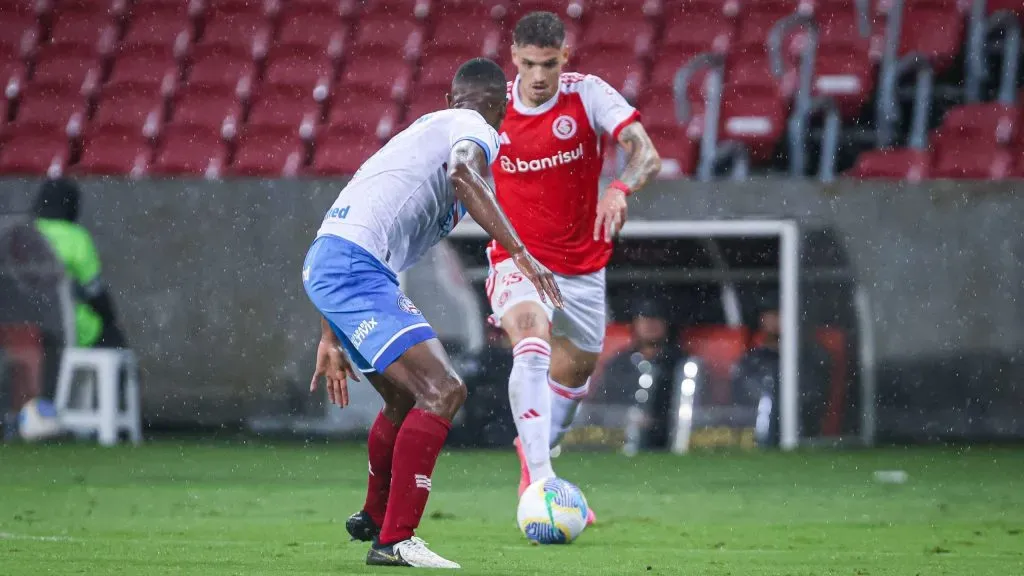 Lucca jogador do Internacional durante partida contra o Bahia no estadio Beira-Rio pelo campeonato Brasileiro A 2024. Foto: Maxi Franzoi/AGIF