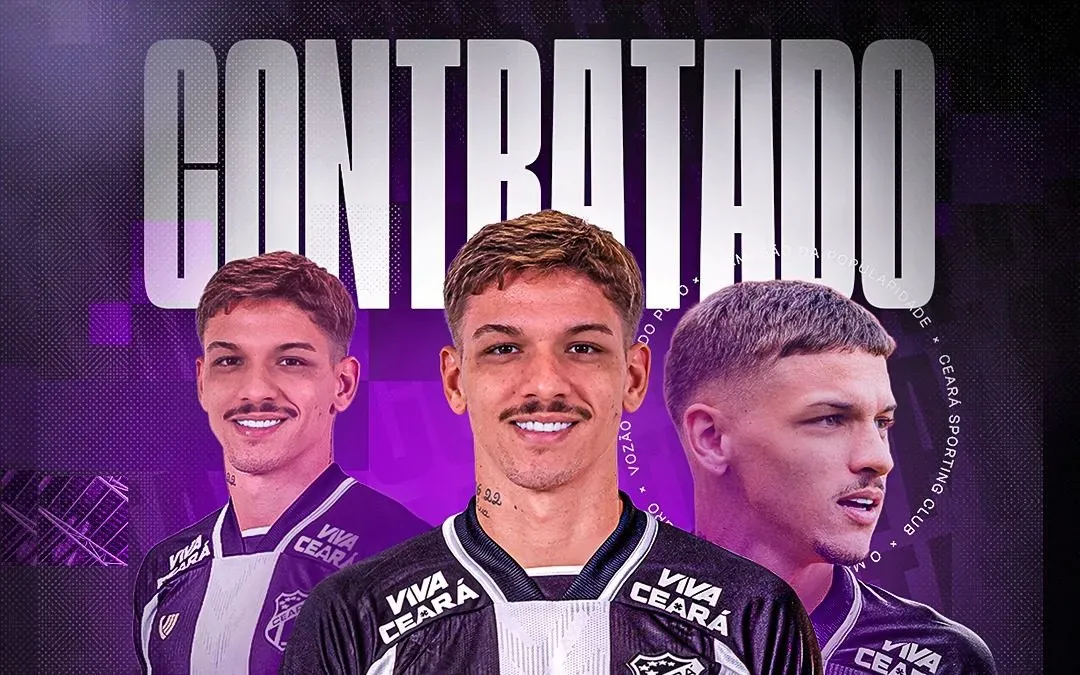 Com passagem pelo Internacional, o atacante Lucca, é a nova aposta para o ataque do Ceará. Foto: Divulgação redes sociais/Ceará