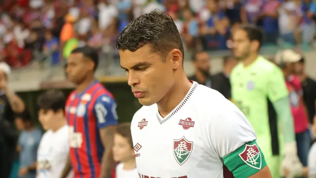 Thiago Silva tem polêmica com Neymar exposta – Foto: Márcio José/AGIF