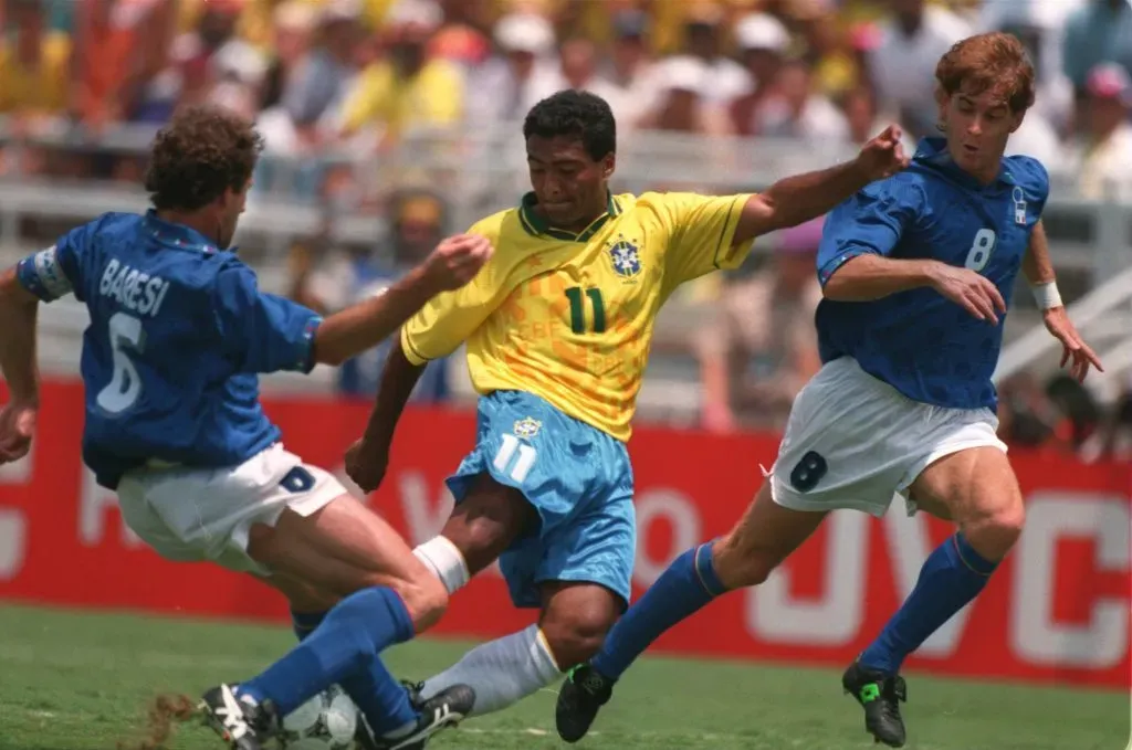 Romário atuando contra a Itália na final da Copa do Mundo de 1994. Foto: Mike Hewitt/ALLSPORT