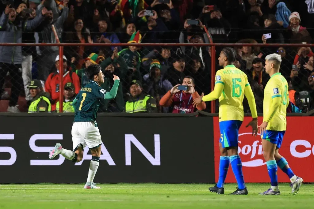 Miguelito marcou o único gol da Bolívia contra o Brasil. Foto: Buda Mendes/Getty Images.