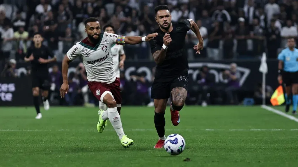 Raniele jogador do Corinthians durante partida contra o Fluminense no estadio Arena Corinthians pelo campeonato Brasileiro A 2025. Foto: Fabio Giannelli/AGIF