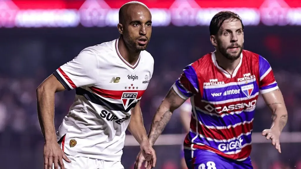Lucas Moura jogador do São Paulo durante partida contra o Fortaleza no estádio Morumbi pelo campeonato Brasileiro A 2025. Foto: Fabio Giannelli/AGIF