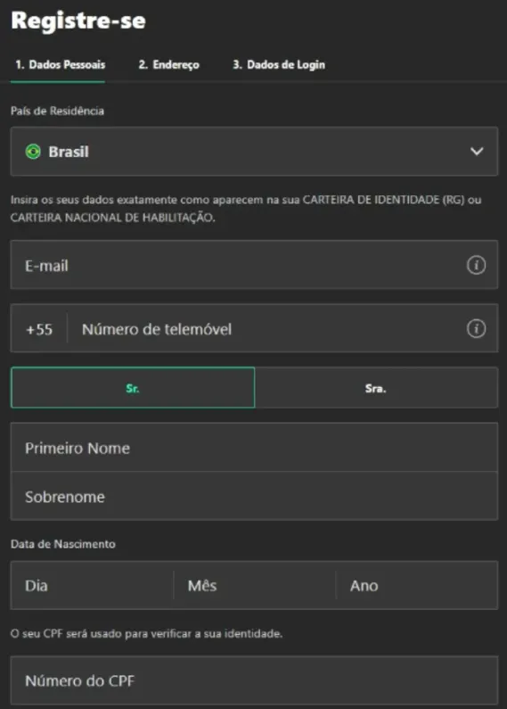 Como é feito o cadastro na plataforma