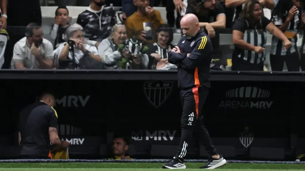 Jorge Sampaoli tecnico do Atletico-MG durante partida contra o Mirassol no estadio Arena MRV pelo campeonato Brasileiro A 2025. Foto: Gilson Lobo/AGIF