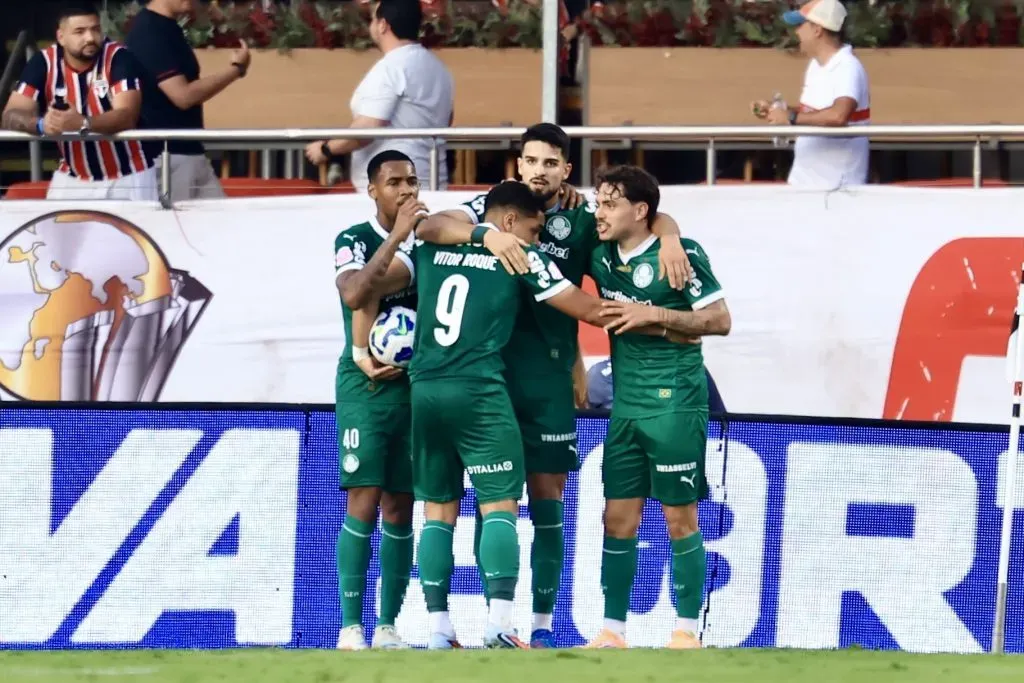 Flaco Lopez jogador do Palmeiras comemora seu gol durante partida contra o Sao Paulo – Foto: Marcello Zambrana/AGIF