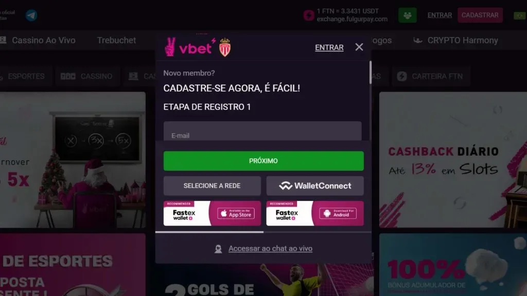 Jogadores encontram promoções e diferentes recursos de apostas na Vbet | Crédito: Reprodução / Vbet Brasil