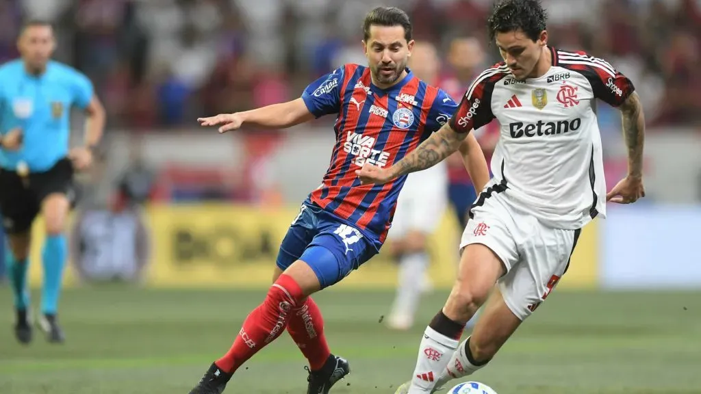 Pedro durante a partida entre Bahia x Flamengo – Foto: Jhony Pinho/AGIF