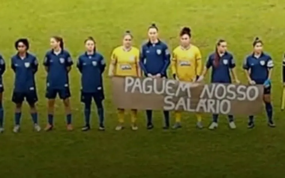 Protesto de jogadoras do Avaí. Foto: reprodução/Redes Sociais