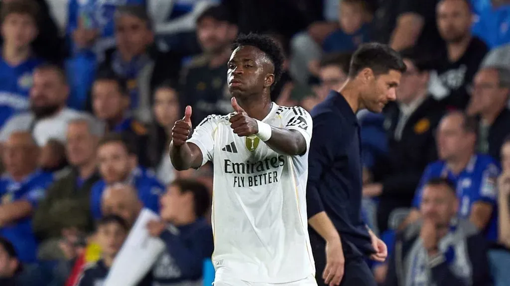 Vini Jr durante Getafe x Real Madrid. (Photo by Angel Martinez/Getty Images)