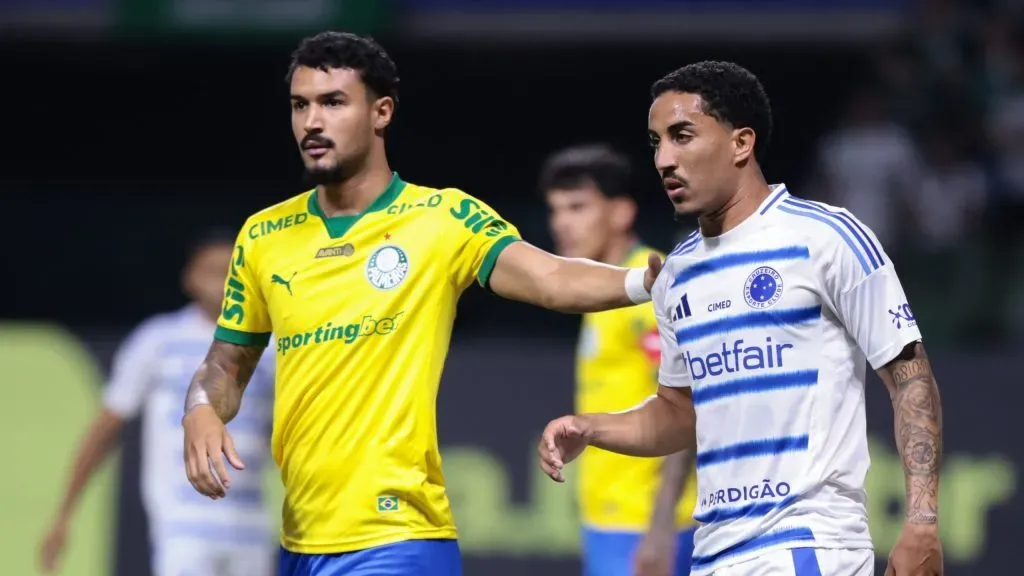 Jefte jogador do Palmeiras durante partida contra o Cruzeiro no estadio Arena Allianz Parque pelo campeonato Brasileiro A 2025. Foto: Marcello Zambrana/AGIF