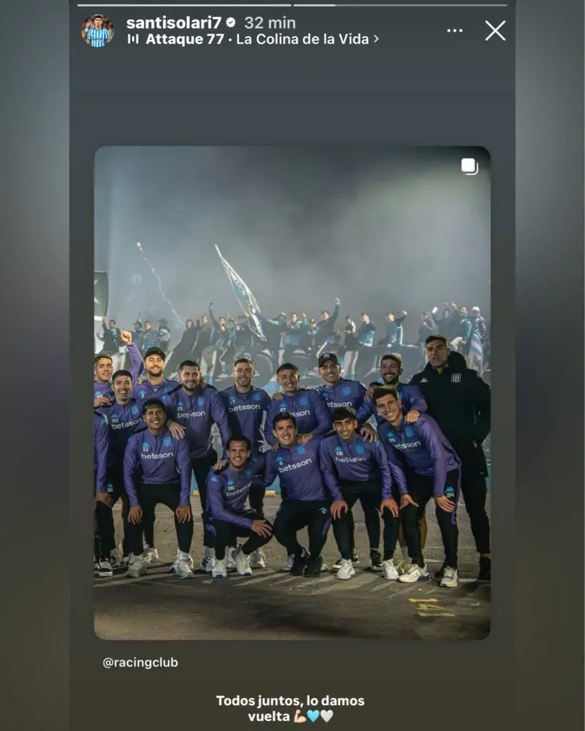 Post Solari. Foto: Reprodução/Instagram oficial Santiago Solari