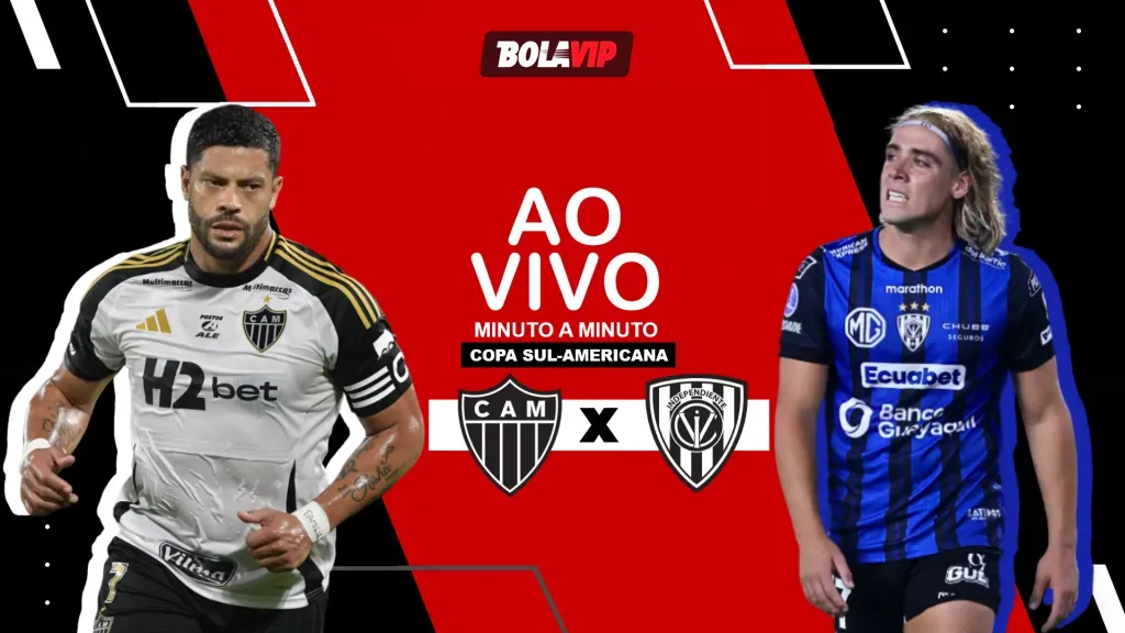 Atlético-MG x Independiente del Valle foi transmitido ao vivo pelo Bolavip Brasil. Fotos: Thiago Ribeiro/AGIF e Franklin Jacome/Getty Images