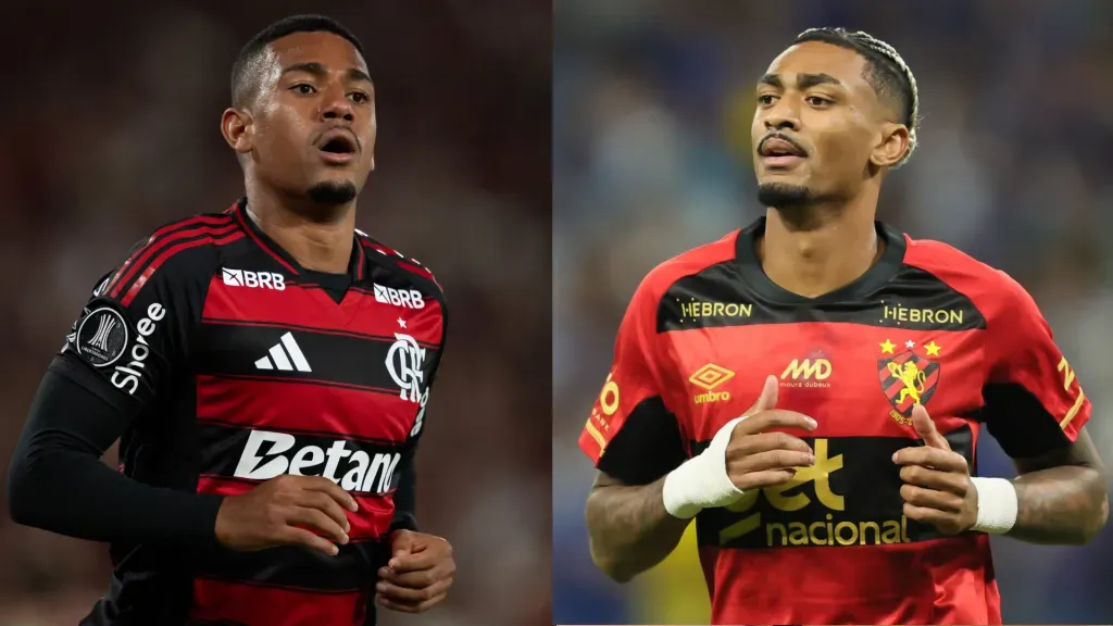 Flamengo x Sport se enfrentam pela 31ª rodada do Brasileirão. Fotos: Jorge Rodrigues/AGIF e Gilson Lobo/AGIF