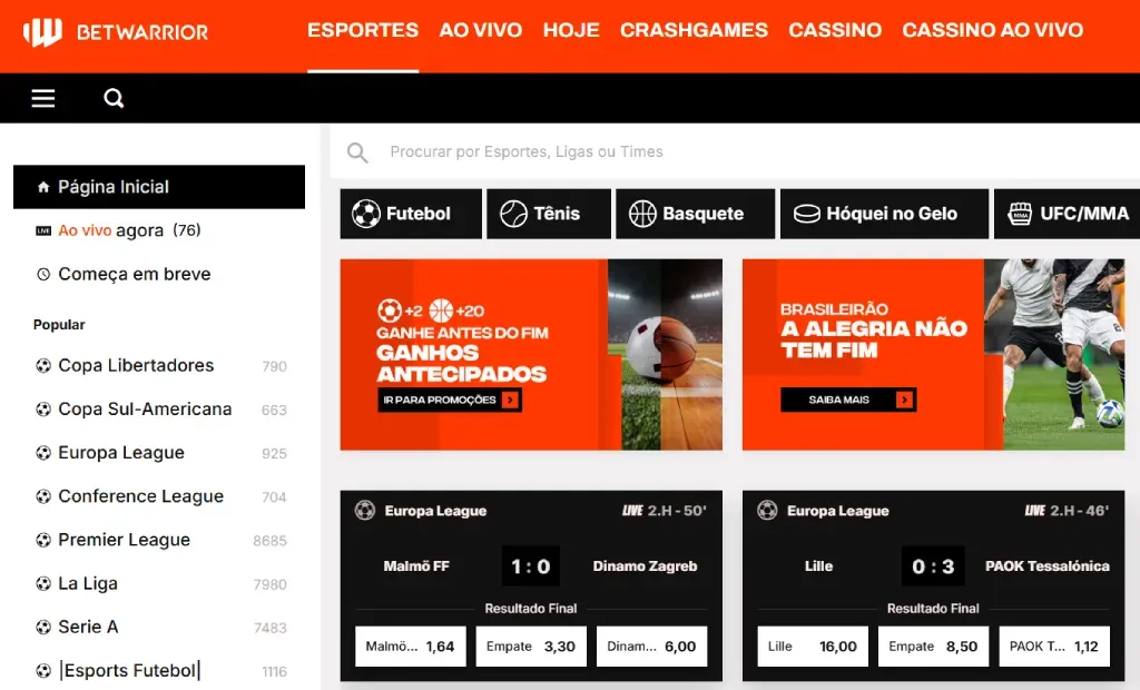 Como fazer uma aposta na BetWarrior