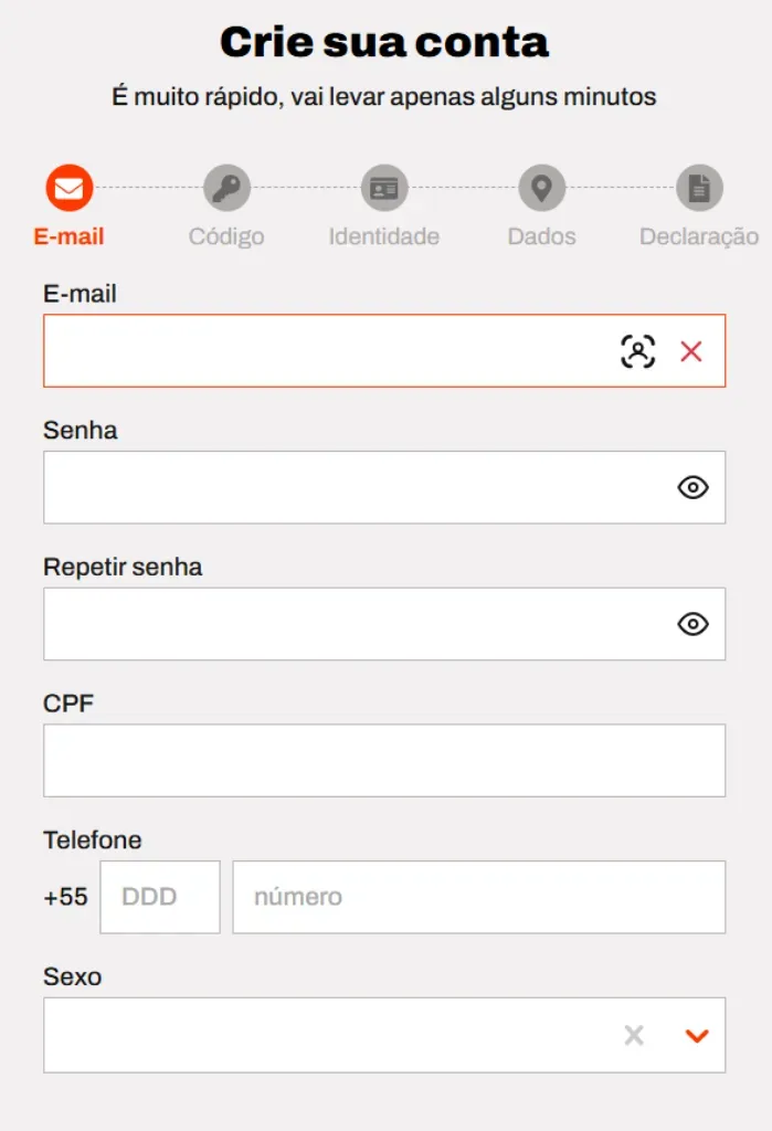 Cadastro na BetWarrior