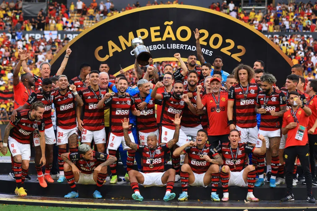 Flamengo venceu o Athletico Paranaense e ficou com o tricampeonato da Libertadores. Foto: Buda Mendes/Getty Images)