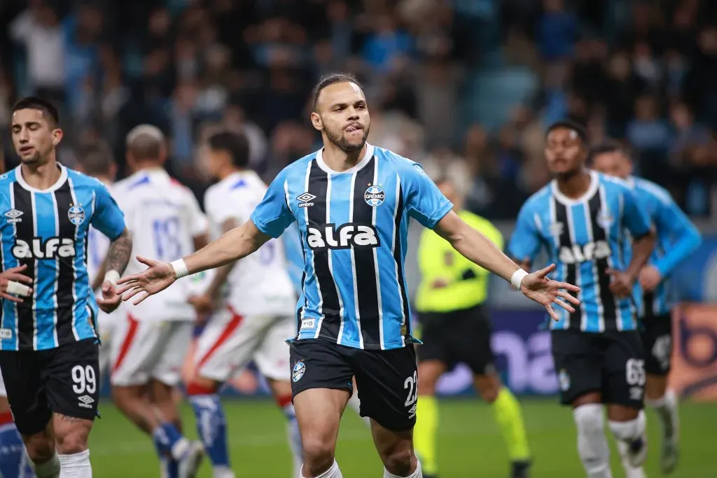 Grêmio venceu o duelo do primeiro turno com gol de Braithwaite. Foto: Maxi Franzoi/AGIF