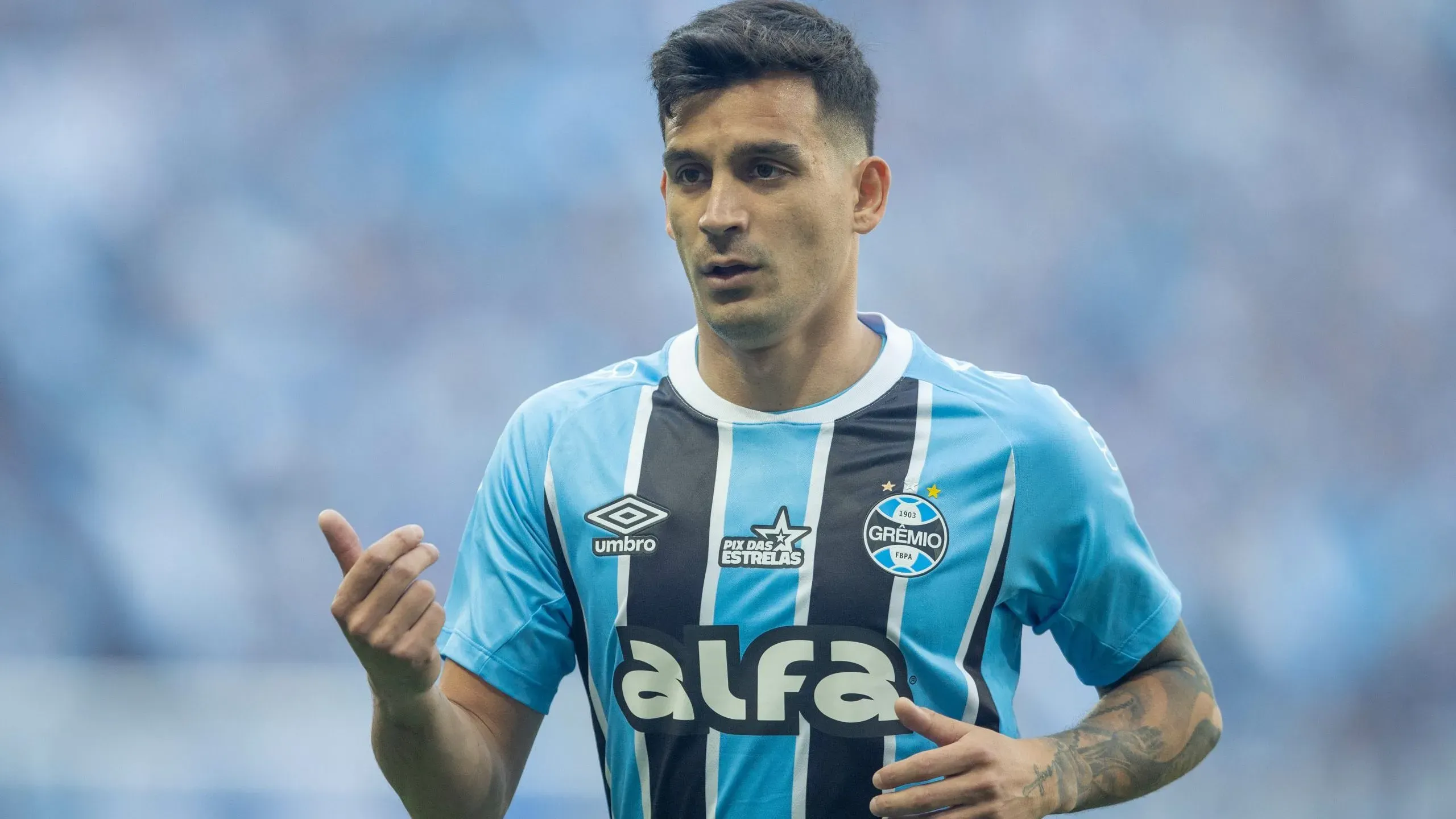 Cristaldo deve deixar o Grêmio em 2026. Foto: Foto: Liamara Polli/AGIF
