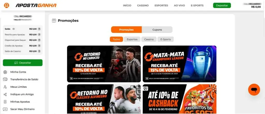 A Aposta Ganha oferece uma boa variedade de promoções para seus usuários