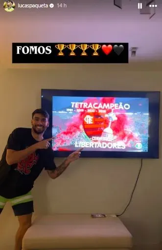 Paquetá comemorando. Foto: Reprodução/Instagram oficial Lucas Paquetá