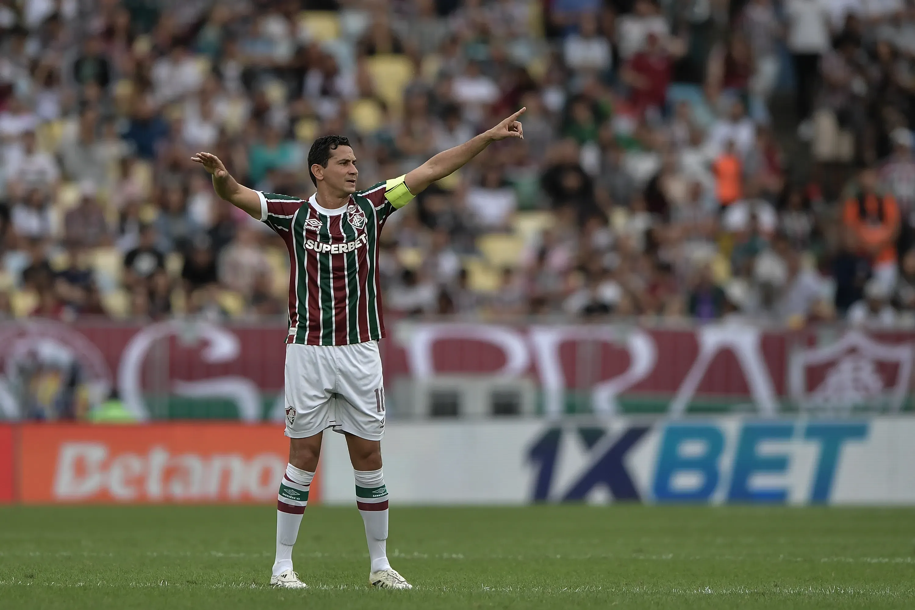 Paulo Henrique Ganso jogador do Fluminense durante partida contra o Fortaleza. Foto: Thiago Ribeiro/AGIF