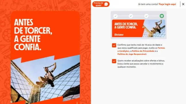 Leia e aceite os Termos e Condições, caso concordar