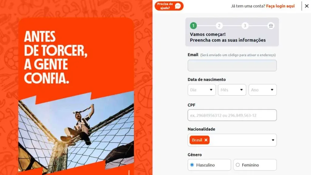 Preencha os campos necessários