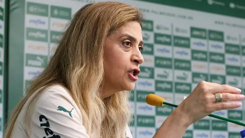 Leila Pereira no Palmeiras. Foto: Fabio Menotti/Palmeiras