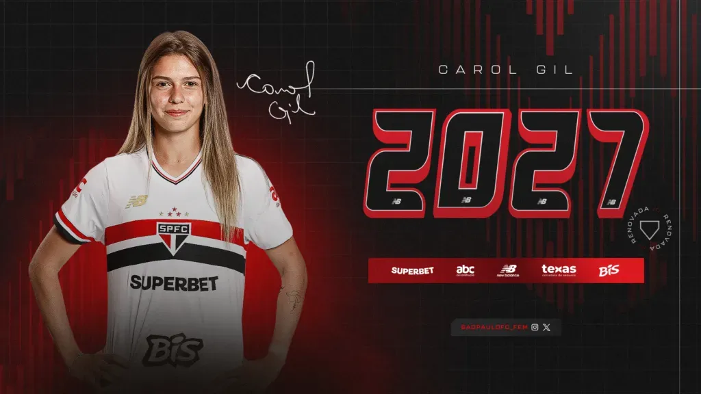 Anúncio da renovação de contrato da zagueira Carol Gil