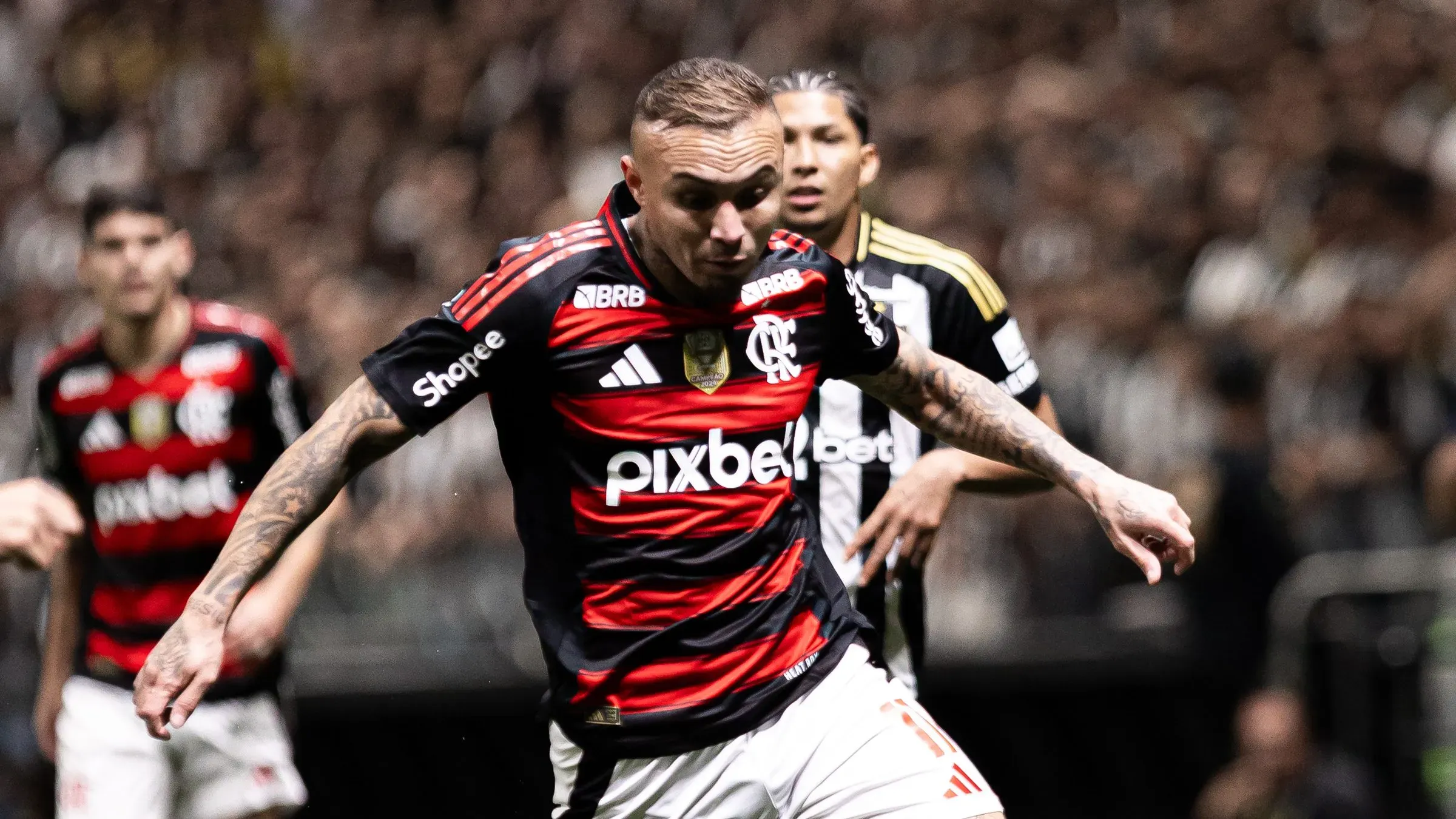 MG – BELO HORIZONTE – 06/08/2025 – COPA DO BRASIL 2025, ATLETICO-MG X FLAMENGO – Cebolinha jogador do Flamengo durante partida contra o Atletico-MG no estadio Arena MRV pelo campeonato Copa Do Brasil 2025. Foto: Mateus Dutra/AGIF